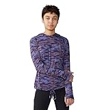 Mountain Hardwear Damen Crater Lake Langarm-Kapuzenpullover Sweatshirt, Berry Vivid Frequency Print, Medium