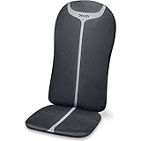 Beurer MG 205 Shiatsu Massage Sitzauflage, Rückenmassage, Licht- und Wärmefunktion, 4 Massageköpfe, mit Handschalter, schwarz / grau