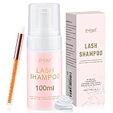 100ML Wimpernshampoo mit Bürste Wimpern Extensions Shampoo...