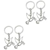 LIFKOME 4 Stück Schlüsselanhänger Schlüsselbund beutel abc wickeltasche schlüssel weihnachten wichtelgeschenk keychain Taubenschlüsselring aus Gepäckanhänger Zinklegierung