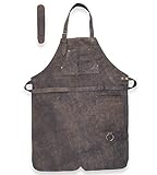 Lederschürze Grillen - Vollleder Grillschürze - Vintage Leder Schürze - BBQ & Kochschürze - Henry (Antik)