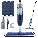 Bodenwischer mit Sprühfunktion，360 Grad Rotierender Sprühwischer mit 3 Waschbaren Mikrofaser Pads，500ML Wassertank，1*Mop-Halter，Wischmopp für Schnelle Reinigung Hartholz, Marmor, Laminat, Fliesen
