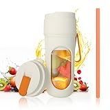 yotutun Tragbarer Mixer für Smoothie, 450ml Mixer Smoothie Maker To Go Mini Mixer to Go USB Aufladbarer Mini Standmixer mit Doppelbecherdeckel 12 Klingen Personal Blender für Reise Büro Sport