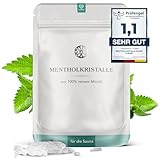 LoWell® 100g Mentholkristalle aus 100% reiner Minze - Ideal als Sauna Aufgussmittel für die Sauna in wiederverschließbarer Beutel - Menthol