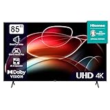 Hisense 85E6KT 215 cm (85 Zoll), 4K UHD, HDR, Dolby Vision, Triple Tuner, Smart-TV, Bluetooth, WiFi, Alexa Built-In, DTS Virtual X, Hotel Mode, Schwarz