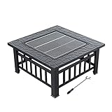 CCKUYT Feuerstelle Gartenfeuerstelle, Innenhofdekoration Feuerstelle, Holzfeuerstelle im Freien, Grillfeuerstelle Tisch