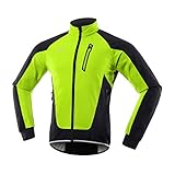 ARSUXEO Herren Winter Fahrradjacke Thermo-Vlies Softshell MTB Fahrrad Outwear Winddicht Wasserdicht 20B Grün L