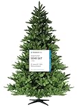 RS Trade 19001 Spessarttanne 100% PVC 180 cm Weihnachtsbaum künstlich (Ø ca.132 cm) 1422 Spitzen und Schnellaufbau Klappsystem, schwer entflammbar, unechter Tannenbaum inkl. Christbaum Ständer