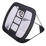 Tuoservo Golf Chipping Net Indoor Outdoor Folding Golf Zubehör Portable Square Golf Chipping Practice Net for Accuracy and Swing Practice (Schwarz)