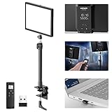 NEEWER GL25B Key Light LED Licht für Streaming, 2,4G PC/Mac APP Steuerung 25W 1400lm 2900K-7000K CRI98+ Sanftes & Extrem Leise Webcam Videolicht mit Tischstand,RT100 Fernbedienung & USB Transmitter