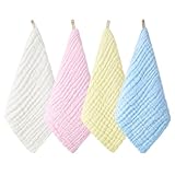 Musselin-Quadrate 25,4 x 50,8 cm, weiche Baumwoll-Musselintücher für Gesichts- und Babypflege, wiederverwendbare kleine Mullwindeln als Make-up-Entferner-Tücher und sanfte Gesichtstücher