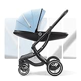 LEIYTFE Luxuriöser Kinderwagen Kleinkinderwagen Mit Eierschalensitz Cabrio 2 In 1 Leichter Buggy-Kinderwagen, Mobile Stubenwagen/Kinderbett, Geeignet Für Babys Unter 25 Kg (Color : Black)