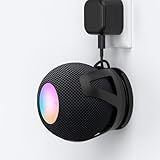 HomeMount Wandhalterung kompatibel mit HomePod Mini - Selbstklebend oder Bohren, Perfektes Kabelmanagement, platzsparende Halterung und Ständer für HomePod Mini (Schwarz - 1 Stück)