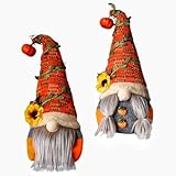 wllqinte Herbst Wichtel Dekoration, 2PCS Zwerg Wichtel Herbst Dekoration, Thanksgiving Herbst Gnome Plüsch Ornamente, Handgemachte Gesichtslose Puppe Zwerg für Bauernhaus, für Party Urlaub Tisch Decor