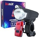 bemiX Fahrradlicht Set StVZO zugelassen LED Fahrradleuchtenset batteriebetrieben mit Schnellbefestigung Fahrradlicht regenfest Batterieleuchtenset LED Klemmlicht Fahrrad