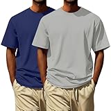LOPILY Quarzuhr Fashion Solid Color Slim Fit Baumwolle Rundhals Kurzarm T-Shirt (T, XXXL)