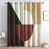 Venivici Geometrisch Vorhänge Wohnzimmer Schlafzimmer - Modern Abstrakt Vorhang 300 cm Lang Blickdicht, Gardinen mit ösen, Verdunklungsvorhänge Kinderzimmer, Thermovorhang 2er Set