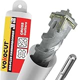 SDS Plus Bohrer 25x600 mm, Hammerbohrer 4X Schneiden, Steinbohrer Stahlbeton Mauerwerk Ziegel Kalksandstein, Betonbohrer, Ideal zum Bohren in Stein, Beton, Naturstein, Ziegelmauer