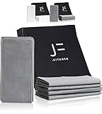 JF.kitchen® | 12 Stoffservietten mit Faltanleitung aus extra hochwertiger Baumwolle 40x40cm (Grau)