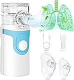 Inhalationsgerät für Erwachsene und Kinder - USB&Auswechselbare Batterien Tragbar Inhalationsgerät Geräuscharmer Vernebler-Set mit Mundstück und Maske für den Heim- und Reisegebrauch