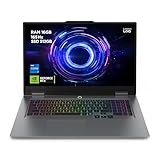 Lenovo LOQ Gaming AI Laptop | 17.3' Full HD 165Hz | NVIDIA GeForce RTX 5070 | Intel Core i7-14700HX | 16GB RAM | 512GB SSD | Win11 | QWERTZ | 24-Zonen-RGB-Tastatur | Grau | 3 Monate Game Pass