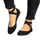 Sandalen Damen mit Absatz,Damen Ballerinas Elegant Absatz Flache Schuhe Hochzeit Damen Geschlossene Hausschuhe Leder Frauen Loafer Slipper Damenschuhe Slip-On Orthopädische Wanderschuhe