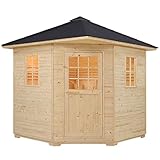 Artsauna Gartensauna Eldur mit 8 kW Ofen, Beleuchtung &...