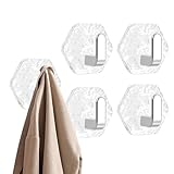 Handtuchhaken, 5 x selbstklebende Dusche, kein Bohren, starke Klebehaken, Wohnheim, Küche, Pool, einfache Montage, Wandhaken für Handtücher und Zubehör, Badezimmer