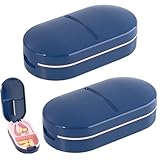 DALAETUS 2 Stück Tablettenteiler Set, Tragbarer Pillenschneider, Tablettenschneider, Tablettenspalter zum Halbieren oder Vierteln von Kleinen Oder Großen Pillen, Tabletten, Vitaminen, Medikamenten