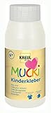 KREUL 24383 - Mucki Kinderkleber, 750 ml Flasche, wasserlöslich, lösemittelfrei, PVC-frei, geruchlos, universell einsetzbar, parabenfrei, glutenfrei, laktosefrei, vegan, auswaschbar, glasklar