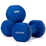 KG PHYSIO Neopren Hanteln Set - Inkl. Fitnessposter mit 32 Übungen, schweißabweisendes Kurzhanteln 2er Set aus Gusseisen, rutschfeste & griffige Fitness Gewichte für Frauen und Männer