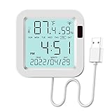 Temperatur Luftfeuchtigkeitssensor Raumthermometer WiFi-Hygrometer Thermometer-Sensor, Hygrometer Thermometer Monitor, Smart Alert,Kostenlose Datenspeicherung, LCD-Bildschirmanzeige,mit der Tuya-App