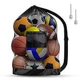 AMFUN Extra Große Ballnetz, Große Tasche aus Netzgewebe, Tragbare Ballnetz Sports Ball Ballnetz, mit Kordelzug und Schultergurt, für Fußball Basketball Fußball Volleyball Rugbyball