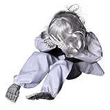 Gefemini Gruselige Halloween-Geisterpuppe, zitternde weinende Geisterpuppe mit Sprachsteuerung, Halloween-Spukhaus-Requisite Halloween-Party-Dekorationen