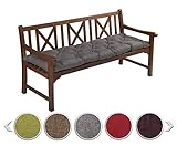 sunnypillow Bankauflage Stuhlkissen Bankkissen 160 x 60 cm Sitzkissen für Hollywoodschaukel Polsterauflage Auflage für Gartenbank viele Farben und Größen zur Auswahl Anthrazit