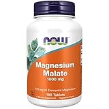 Now Foods, Magnesium Malate, 1.000mg, 180 vegane Tabletten, Laborgeprüft, Glutenfrei, Sojafrei, Vegetarisch