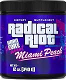 American Supps® Radical Riot PREMIUM Pre Workout Booster [340g] - 300mg Koffein + Beta Alanin + L Citrullin Malat (Miami Peach - Pfirsich Eistee)