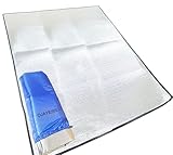 OJAYERR Alu Isomatte Schaummatten Schlafmatte für Camping Isoliermatte Isolierdecke Faltbare Zeltmatte Bodenmatte Thermomatte Thermodecke Matte aus Aluminiumfolie und EPE Ultra leicht,145 x 195 cm