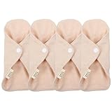BIUDECO Wiederverwendbare Damen Menstruationsbinden aus Baumwolle 4 Stück 180mm Waschbar Auslaufsicher Klein und Platzsparend Hygienische Einlagen für Reisen und Wochenbett