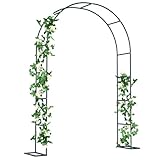 SUBTLETY 192x38x240cm Rosenbögen Metall Rundbogen Witterungsbeständig Rosen Rankgitter Torbogen Rankhilfe für Kletterpflanzen Freistehend Rosengestell für Garten Dekoration (Grün)