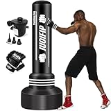 NZQXJXZ Boxsack Erwachsene 180cm, Aufblasbare Boxsack Stehend Freistehende mit Boxhandschuhen und Pumpe Kickboxsäcke Ausrüstung für das Training MMA Muay Thai Fitness zu verwenden