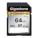 Gigastone 4K Kamera Pro 64GB SDXC Speicherkarte mit bis zu 100 MB/Sek. für Digitalkameras Canon Sony Nikon Olympus, 4K UHD Videoaufnahmen UHS-I U3 V30 Klasse 10