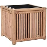 VIVANNO Pflanzkübel Bambus Natur 36x36x32 cm – eleganter Blumenkübel für Innenbereich, nachhaltiger Holz Pflanztopf, dekorativer Übertopf, modernes Design