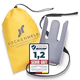 SOCKENHELD® Premium Strumpfanziehhilfe – mit Aufhängetasche für extra Schutz & Hygiene – Komfort-Zugbänder – Ideal für Senioren, Schwangere & bei Mobilitätseinschränkungen – 23cm