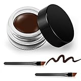 Erinde Braun Gel Eyeliner, Wasserfest Langanhaltende Creme Eye Liner Gel, Hochintensive Pigmente, Wischfestes Eyeliner Makeup, Brown Eyeliner mit 2 Eyeliner-Pinseln 04#