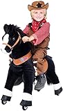 Miweba PonyCycle Black Beauty - Modell 2022 - U Serie - Schaukelpferd - Kuscheltier auf Rollen - Inline - Kinder - Pony - Pferd - Reiten - Plüschtier - MyPony (Medium)