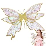 Feenflügel mit Pailletten, Feenflügel mit Pailletten, für Erwachsene | Realistische Schmetterlingsflügel – Feenflügel für Frauen, Erwachsene, Halloween-Flügel für Mädchen, Schmetterlingsflügel