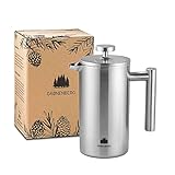 Groenenberg French Press aus Edelstahl, 0,35 Liter (2 Tassen), Thermo Kaffeebereiter doppelwandig isoliert, Kaffeepresse inkl. Ersatzfiltern & Anleitung, Coffee Press