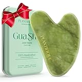 PLANTIFIQUE Jade Gua Sha Stein für Gesichtsmassage - Guasha aus Natürlicher Jade Stein - Gesichtsstein- Massagesteine für die Lymphdrainage des Gesicht, Face Massager