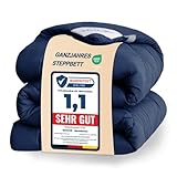 WAVVE Bettdecke 135x200 cm Ganzjahresdecke 4 Jahreszeiten, Steppdecke 300gsm Mikrofaser 135x200cm, Super Weiche Zudecke Schlafdecke Atmungsaktive 135 x 200, Blau